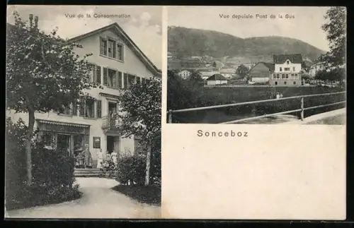 AK Sonceboz, Vue de la Consommation, Vue depuisle Pont de la Sus