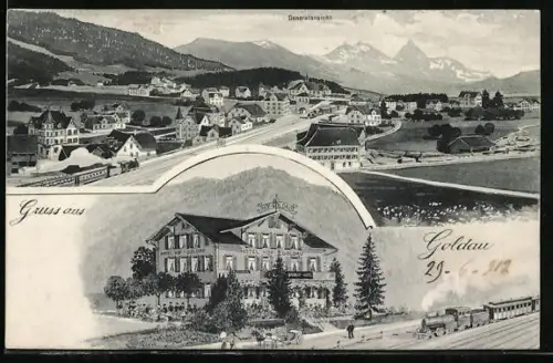 AK Goldau, Hotel Hof Goldau, Gesamtansicht