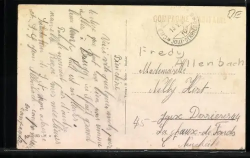 AK Brügg, Spezereihandlung, Flusspartie mit Brücke, Ortspartie