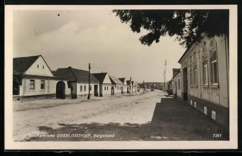 AK Oberloisdorf /Burgenland, Strassenpartie mit Wohnhäusern