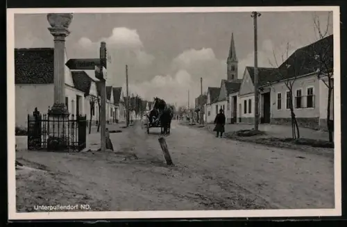 AK Unterpullendorf, Strassenpartie bei der Abzweigung nach Horitschon