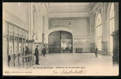 AK La Chaux-de-Fonds, Intérieur de la nouvelle gare