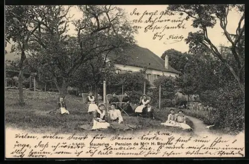AK Hauterive /NE, Hotel-Pension de Mademoiselle H. Bouvier