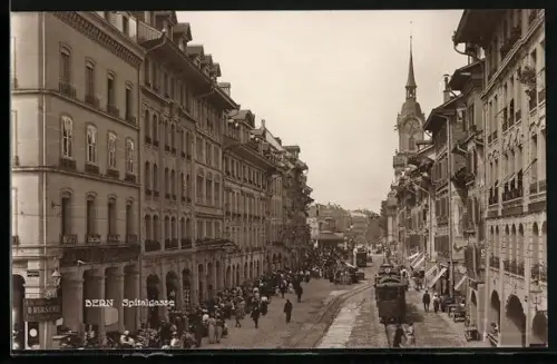 AK Bern, Spitalgasse mit Strassenbahn