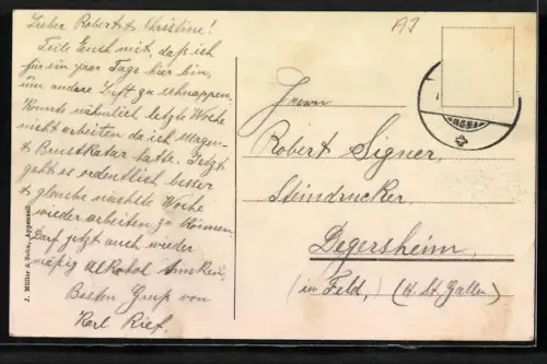 AK Steinegg bei Appenzell, Hotel-Pension Schlössli, Bes. Wwe. Fuster