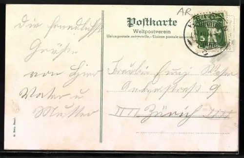 AK Heiden, Hotel Linde, Strassenpartie