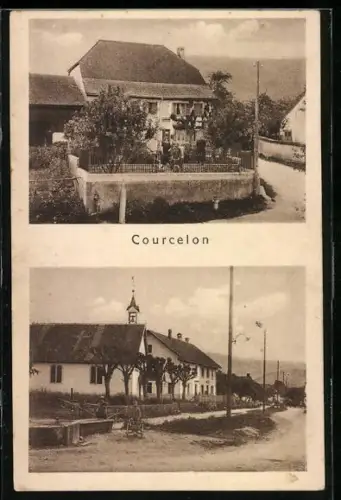 AK Courcelon, Ortspartie mit Kirche