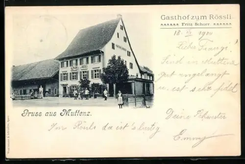AK Muttenz, Gasthof zum Rössli, Inh. Fritz Schorr