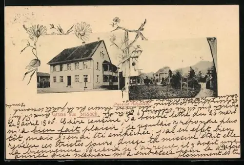 AK Sissach, Pension Regenass, Strassenpartie im Ort