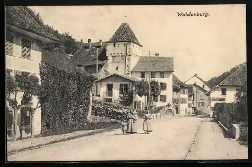 AK Waldenburg, Strassenpartie mit Gasthaus