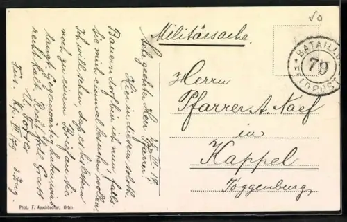 AK Neuendorf, Dorfpartie im Unterdorf mit Storchennest