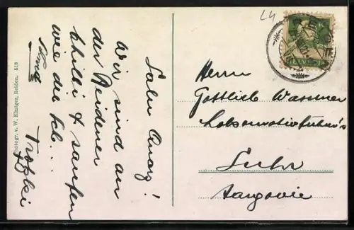 AK Reiden, Gasthaus zur Eisenbahn, Bes. J. Marfurt-Kilchmann