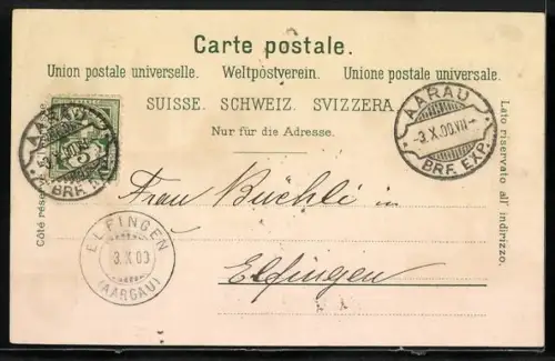 Lithographie Aarau, Neue Kantonschule, Gewerbe-Museum, Schlössli, Rathaus, Brunnen