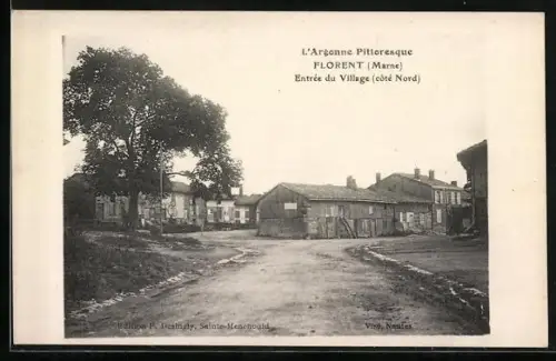 AK Florent /Marne, Entrée du Village, côté Nord