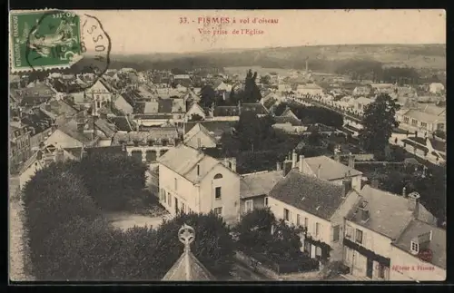 AK Fismes, Vue prise de l`église à vol d`oiseau