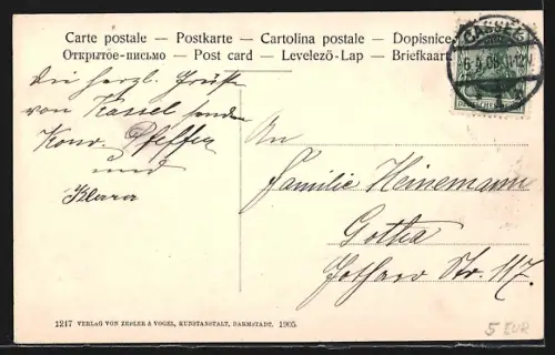 AK Kassel, Königsplatz mit Strassenbahn