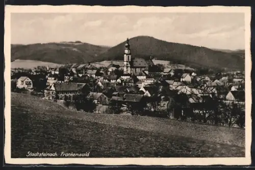 AK Stadtsteinach /Frankenwald, Gesamtpanorama mit Kirche