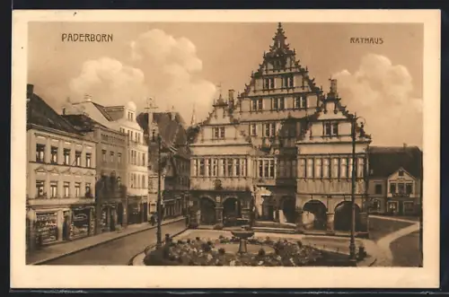AK Paderborn, Rathaus mit Vorplatz
