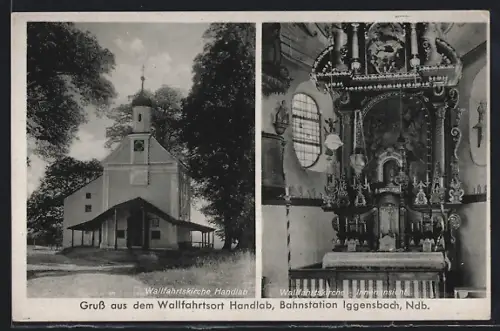 AK Handlab, Wallfahrtskirche mit Innerem