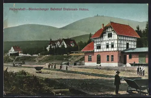 AK Halberstadt, Blankenburger Bahnhof Dreiannen-Hohne