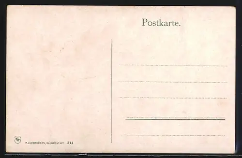 AK Thale, Pfeils Denkmal, Dambachhaus, Gedicht