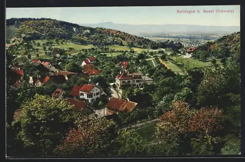 AK Bettingen b. Basel, Teilansicht mit Bergen