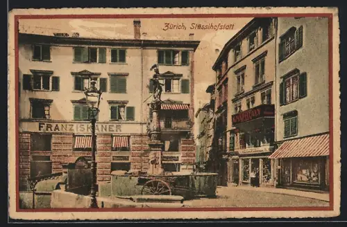 AK Zürich, Stüssihofstatt mit Geschäften