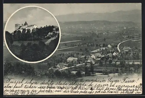 AK Adelboden Schloss Wykon Marienburg, Panorama
