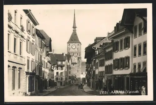 AK Aarau, Vorstadt mit Geschäften