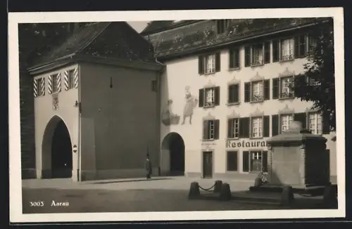 AK Aarau, Strassenpartie mit Restaurant