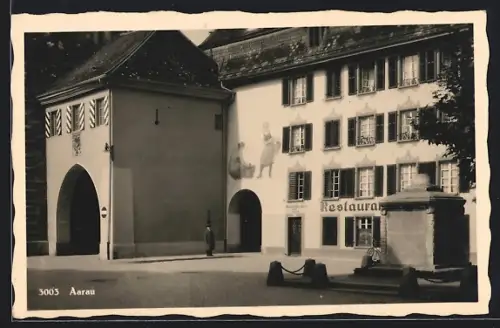AK Aarau, Strassenpartie mit Restaurant
