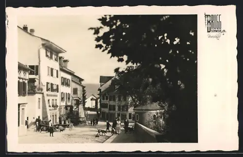 AK Brugg, Strassenpartie in der Vorstadt mit Restaurant