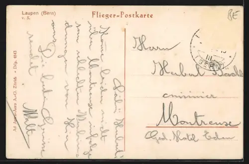 AK Laupen /BE, Ortsansicht, Fliegeraufnahme