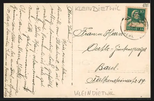 AK Kleindietwil, Teilansicht mit Strassenpartie