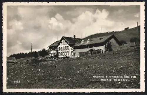 AK Bächle-Hemberg, Gasthaus u. Ferienheim Rose Tell mit Sommerwiese