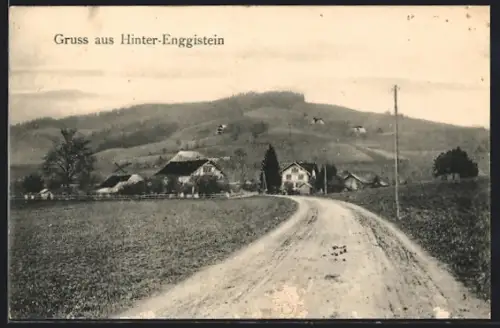 AK Hinter-Enggistein, Ortspartie mit Landstrasse