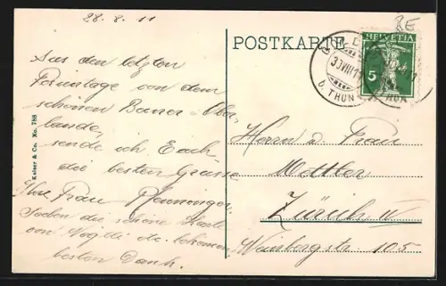 AK Goldiwil ob. Thun, Hotel Blümlisalp