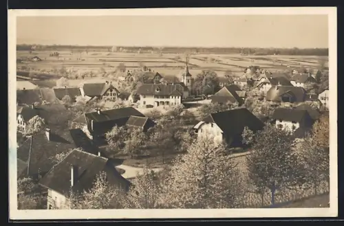 AK Gampelen, Totalansicht mit Kirche