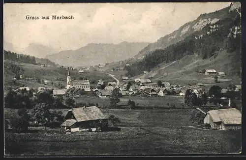 AK Marbach /LU, Totalansicht aus der Vogelschau