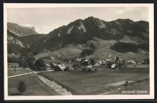 AK Marbach /Luzern, Ortspartie mit Bergen