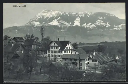 AK Udligenswil, Gasthof Engel mit Bergen