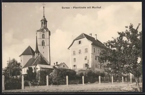 AK Sursee, Pfarrkirche mit Murihof