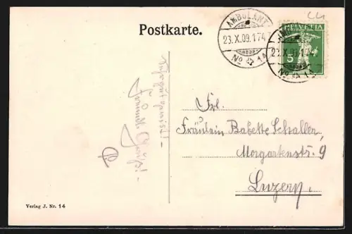 AK Schüpfheim, Teilansicht mit Kirche, Kapuzinerkloster