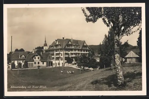 AK Schwarzenberg, Ortspartie mit Hotel Rössli