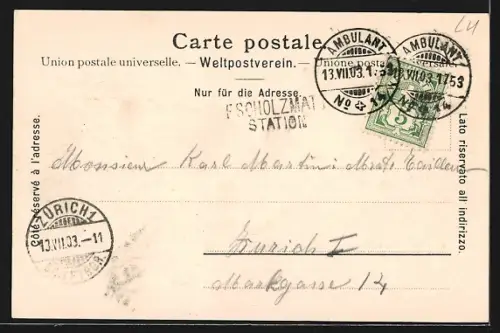 AK Escholzmatt, Teilansicht mit Kirche