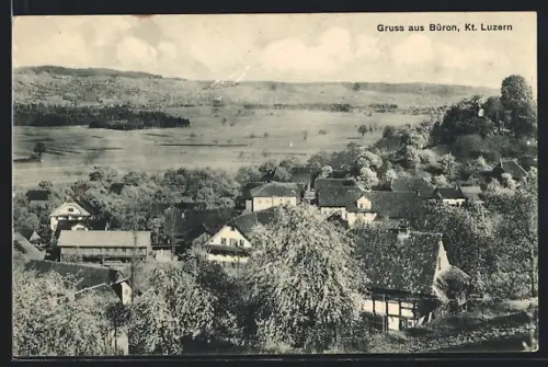 AK Büron /Luzern, Teilansicht mit Fachwerkhaus