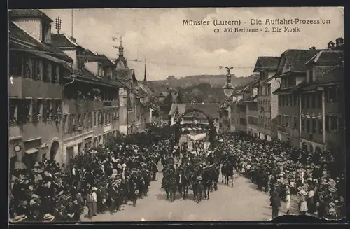 AK Münster /LU, Auffahrts-Prozession