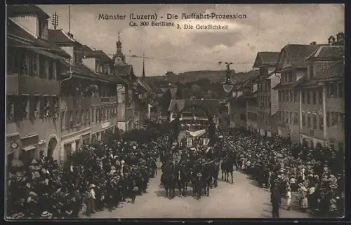 AK Münster /LU, Auffahrts-Prozession