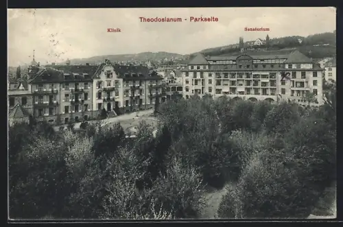 AK Zürich, Theodosianum Privatspital Parkseite, Klinik u. Sanatorium