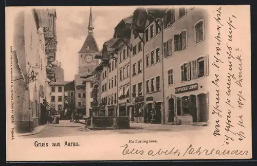 AK Aarau, Häuser in der Rathausgasse